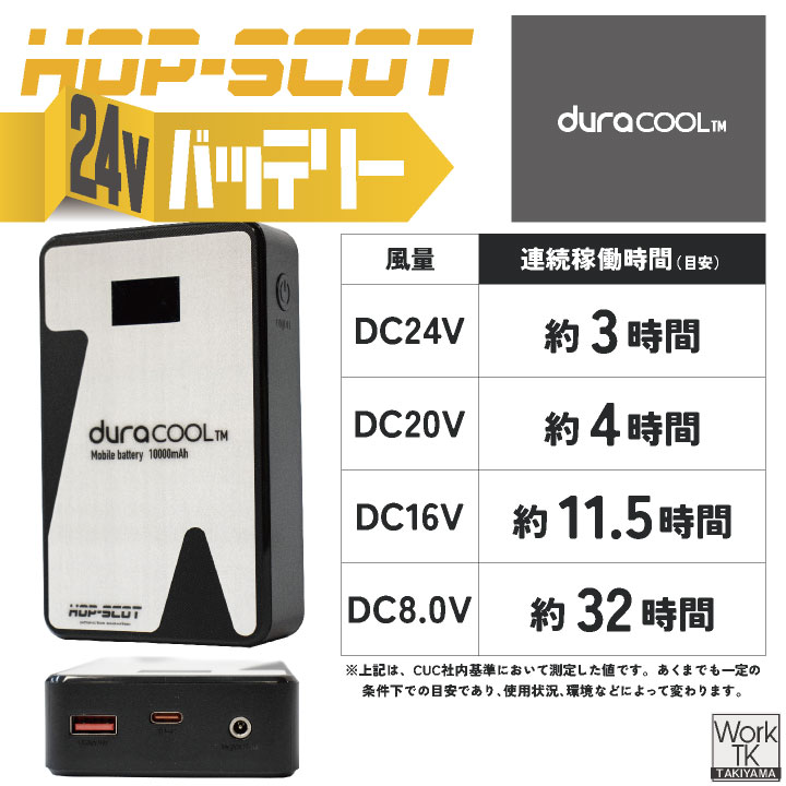 HOT-SCOT 空調作業服 24Vファンバッテリーセット 春夏 メンズ