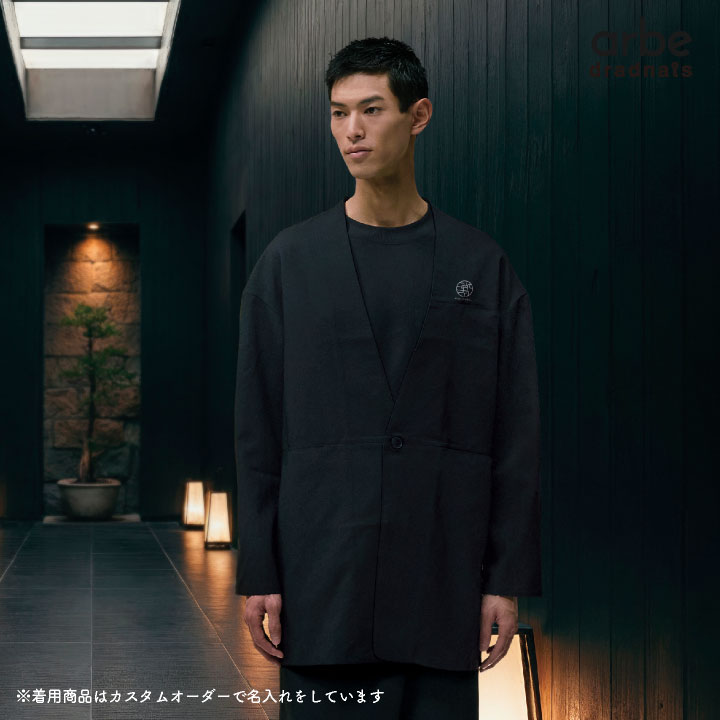 チトセ ノーカラージャケット スタイリッシュ ドライ 薄手 胸ポケット ユニフォーム 制服 ストレッチ 黒 春夏 秋冬 メンズ レディース おしゃれ ct-dn9209 | チトセ | 05
