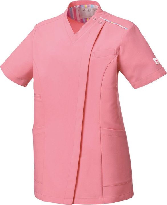 ミッシェルクラン MK-0002 ファスナースクラブ 制服 ユニフォーム 医療 エステ 介護 事務 受付 チトセ スクラブ MICHEL KLEIN 半袖 ct-mk0002 | ブランド登録なし | 03