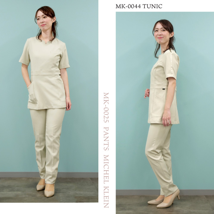 即日出荷] ミッシェルクラン MK-0025 パンツ 透け防止 制電 ストレッチ 工業洗濯対応 制服 医療 エステ 介護 事務 受付 チトセ  股下ハーフメイド Ct-mk0025 制服、作業服