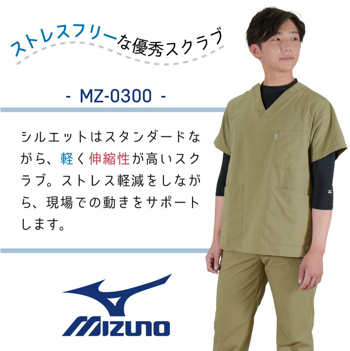 ひふの医学 MZ-0305 チトセ ミズノ スクラブ インナー 男性用 七分袖