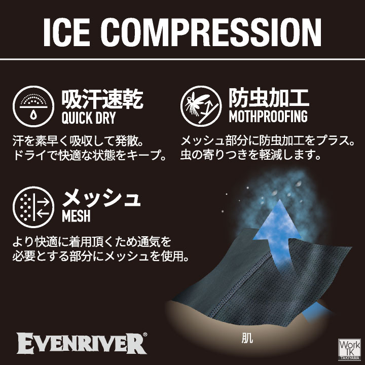 イーブンリバー 冷感 ドライ バラクラバ 涼しい 吸汗速乾 春夏 フェイスガード フェイスマスク ネックガード 日焼け防止 作業着 作業服 [ネコポス] er-gte02 | EVENRIVER | 02