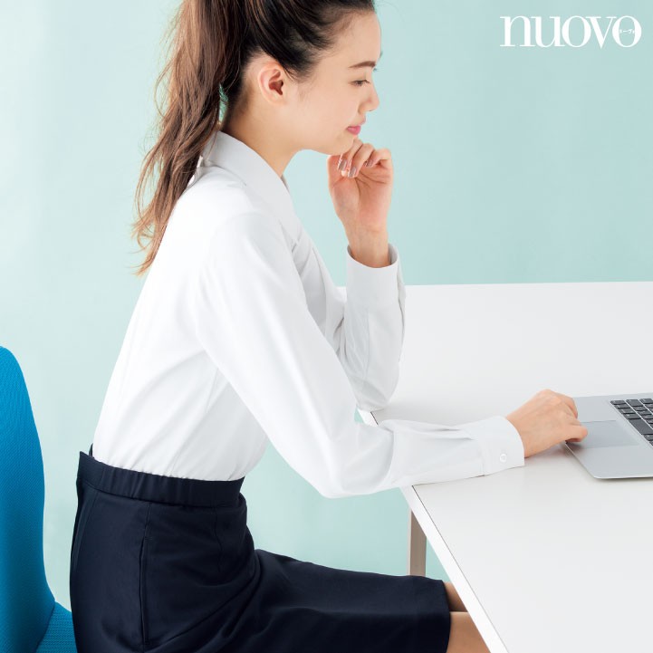 Aラインスカート レディース 脇ゴム ひざ丈 ニット 制服 事務服 スーツ