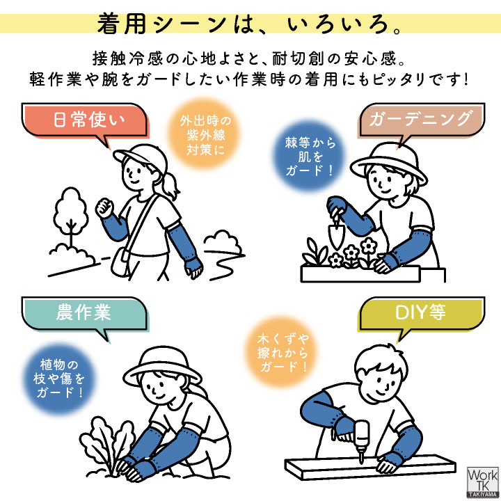 福徳産業 アームカバー ゆったり 指あき 接触冷感 耐切創 冷感グッズ 暑さ対策 熱中症対策 ツヌーガ 酷暑対策 作業用 小物 春夏 ネコポス 即納 fs-1777 | ブランド登録なし | 08