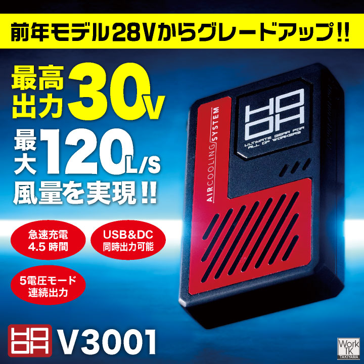 HOOH（鳳皇） (2026年新型) HOOH 30V バッテリーセット 充電器 空調