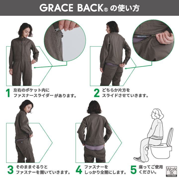 グレースエンジニア 春夏 薄手 長袖ツナギ オーバーオール 涼しい 作業