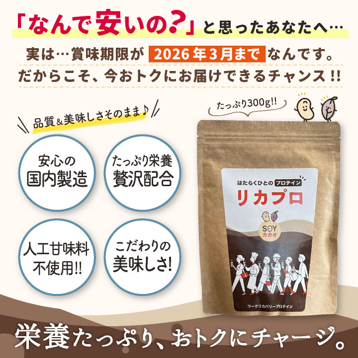 ＼1000円ポッキリ 送料無料 訳あり大特価！／賞味期限間近26年3月 ソイプロテイン アウトレット カカオ 美味しい チョコ マルチプロテイン (ネコポス) tk-1001 | ブランド登録なし | 01