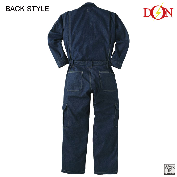 ヤマタカ 長袖カバーオール 春夏 秋冬 上着 メンズ レディース デニム 綿100% 10オンス 厚手 丈夫 自動車整備 DIY 農作業 イベント 衣装 おしゃれ yt-2210 | ブランド登録なし | 02