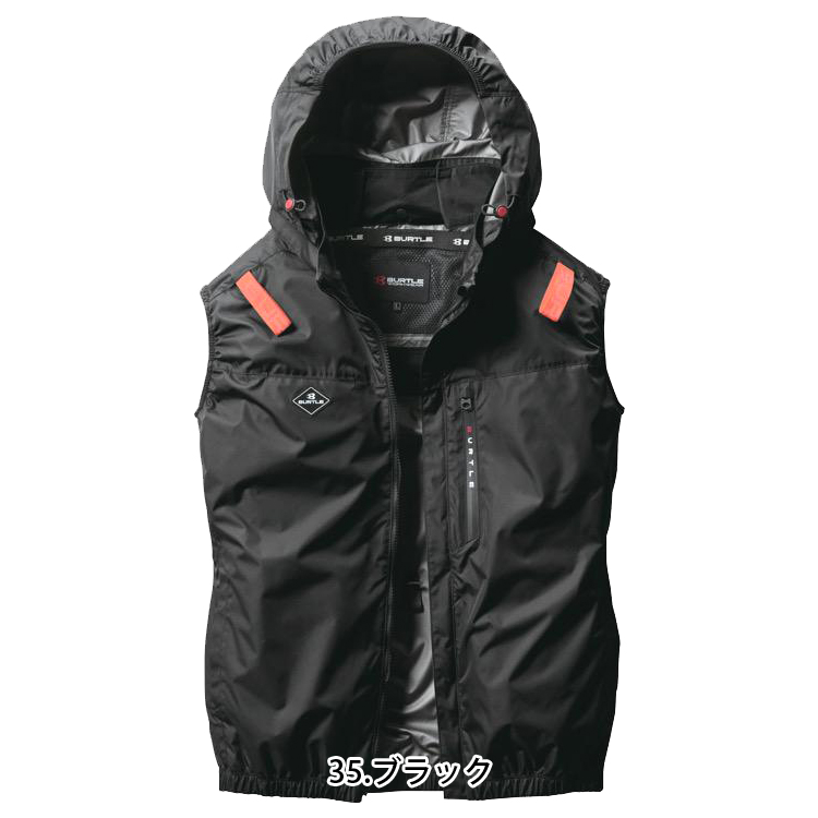 BURTLE エアスーツ 黒 2ファン付き BURTLE エアークラフト 【服のみ】 WORKWEAR AC2064 ベスト