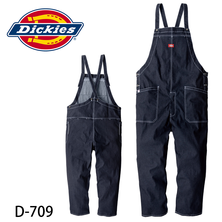 Dickies D-709 ディッキーズ オーバーオール ストレッチ 軽い 動きやすい デニム サロペット ccd-709 コーコス｜workuneven