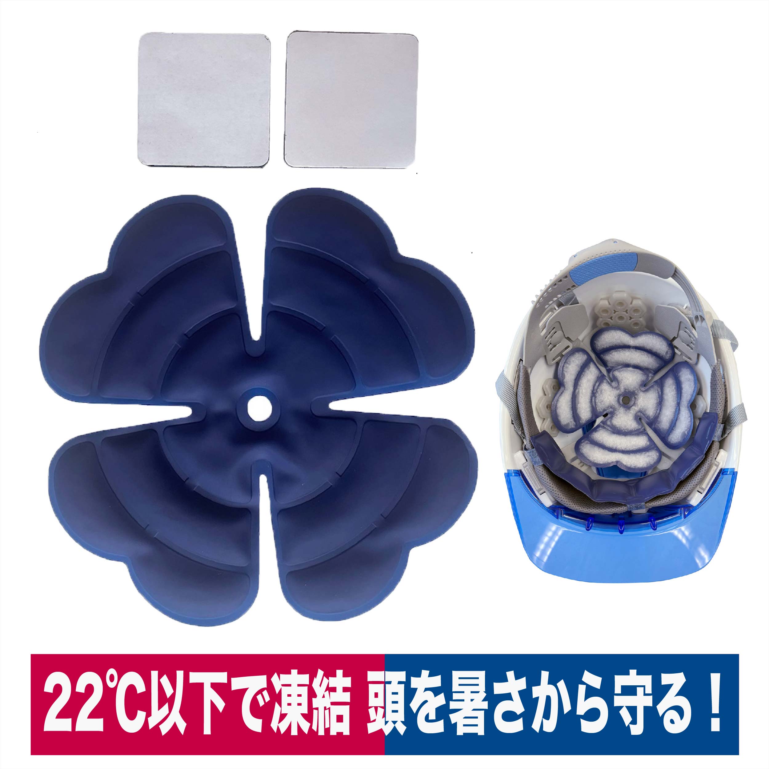 ヘルメットインナー アイスデコパッド デコールド PCM 熱中症