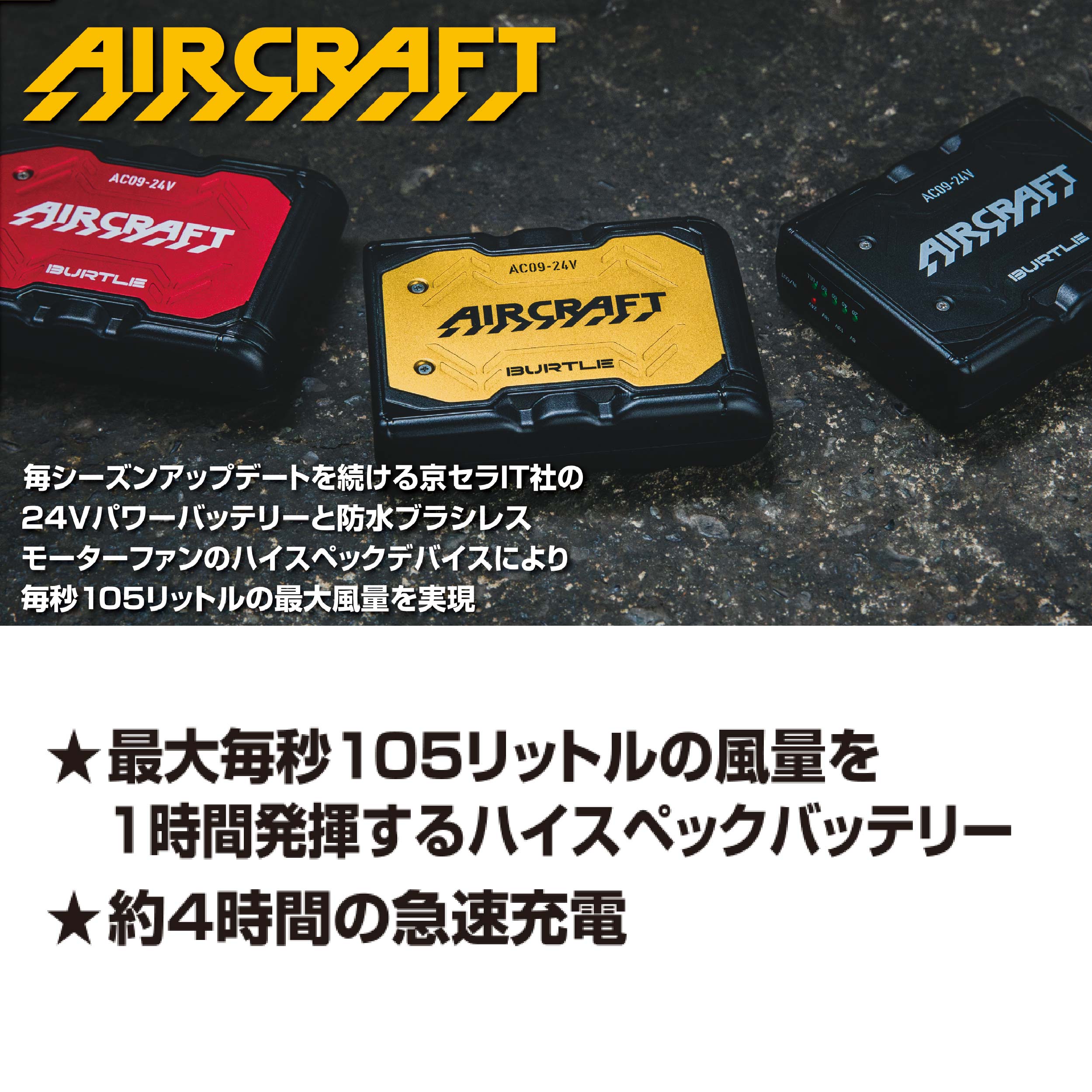 バートル AC09 エアークラフト 24V専用リチウムイオンバッテリー バートル] AC09 エアークラフト専用リチウムイオンバッテリー