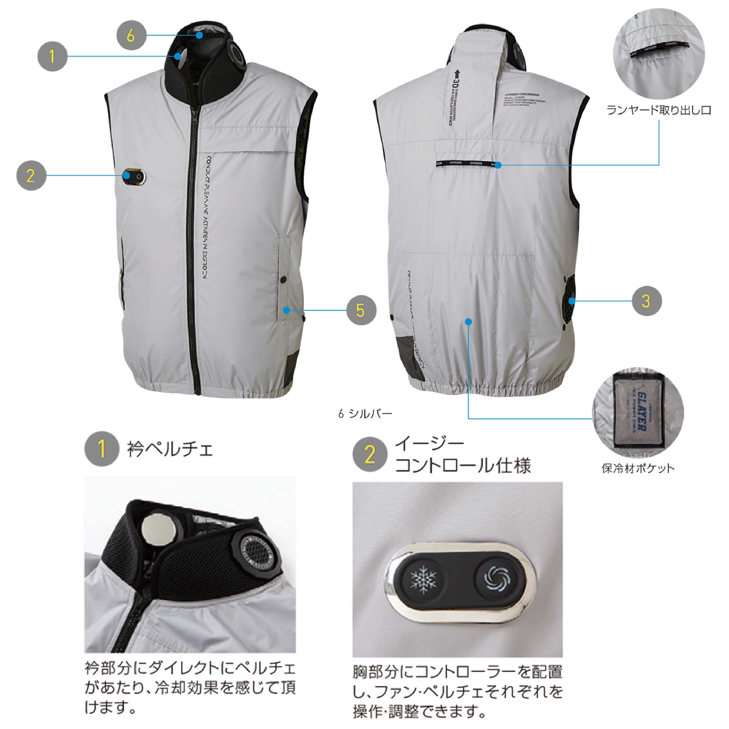 EXFROZEN クールベストペルチェ ブラック　バッテリー付き 楽天市場】EXFROZEN ハイブリットクールベスト フルセット