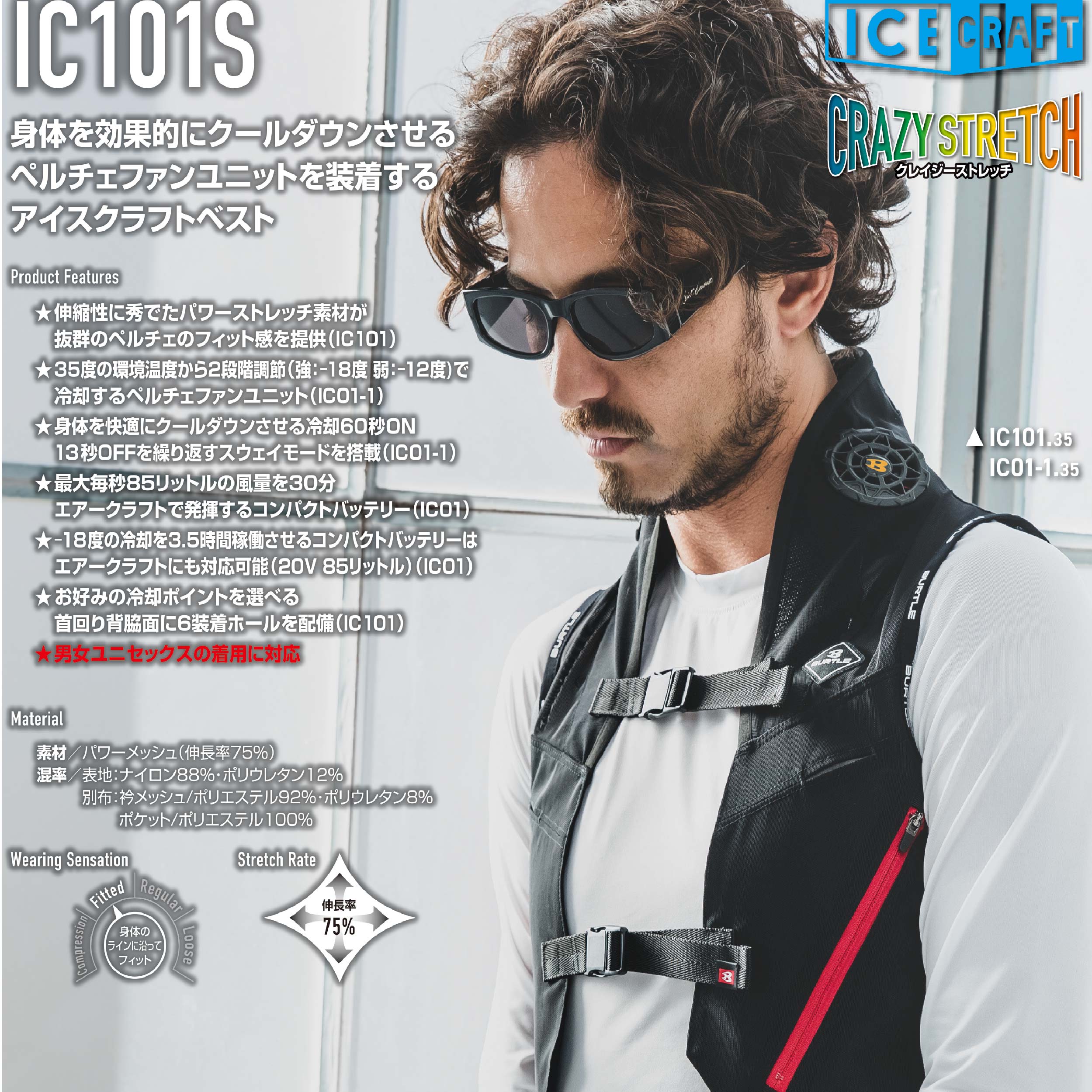 BURTLE　アイス クラフト ペルチェベスト BURTLE ICE CRAFT アイスクラフト 冷却ベスト ペルチェベスト