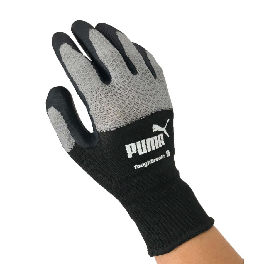 背抜き手袋 PUMA  天然ゴム タフブレス 耐久性 通気性 3D グレー  S/M/L/LL PG-1430｜workway｜02