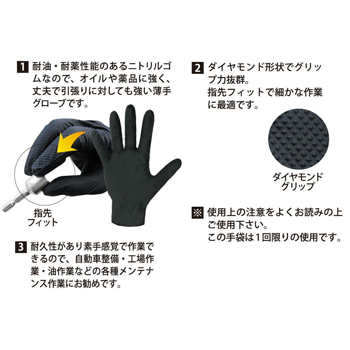 SALE／59%OFF】 使い捨て手袋 エンジニアグローブ 50枚入 M L LL ニトリルゴム 自動車整備 工場作業 ブラック  www.misscaricom.com