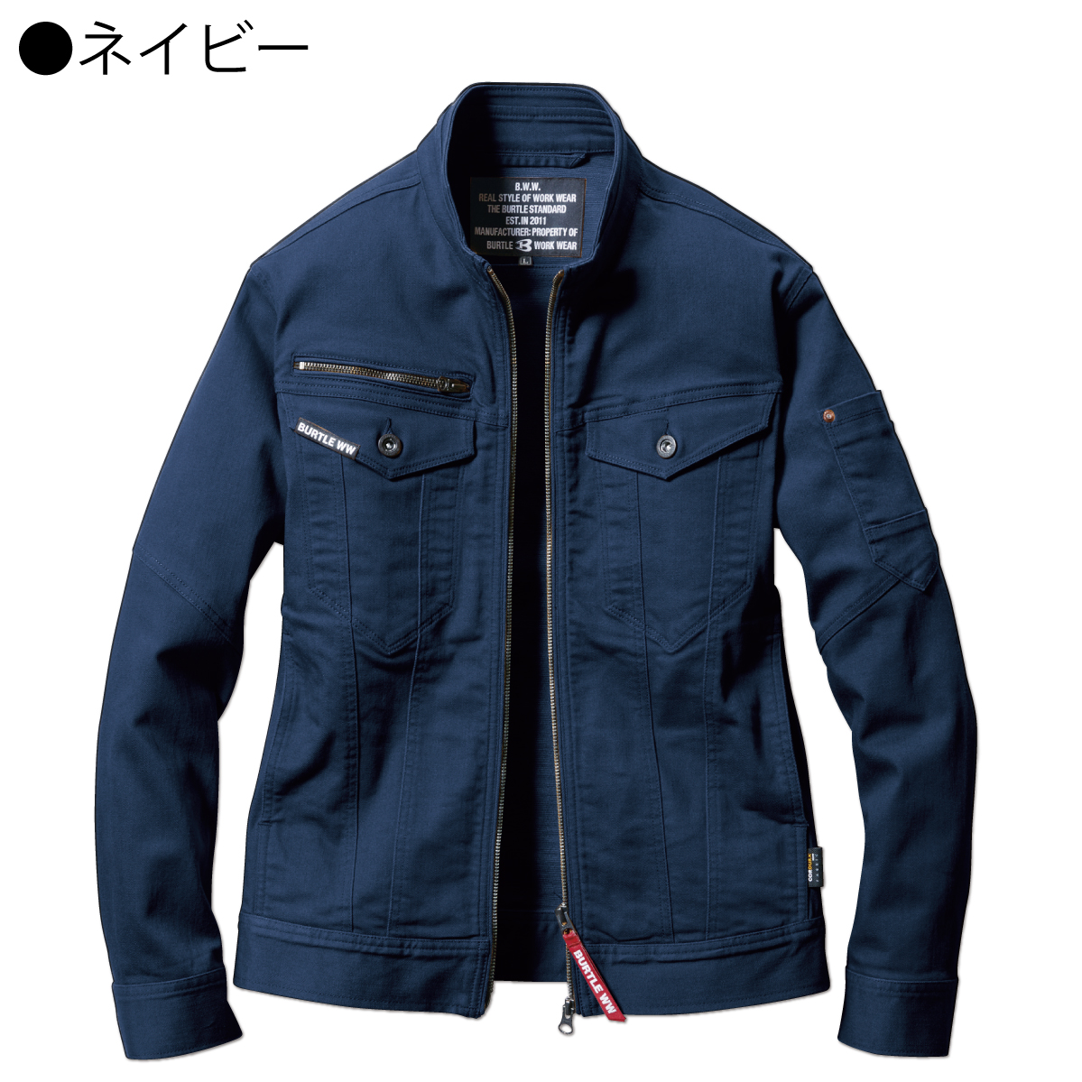 BURTLE 作業着 ジャケット ストレッチ スリム 耐久 耐摩耗 秋冬