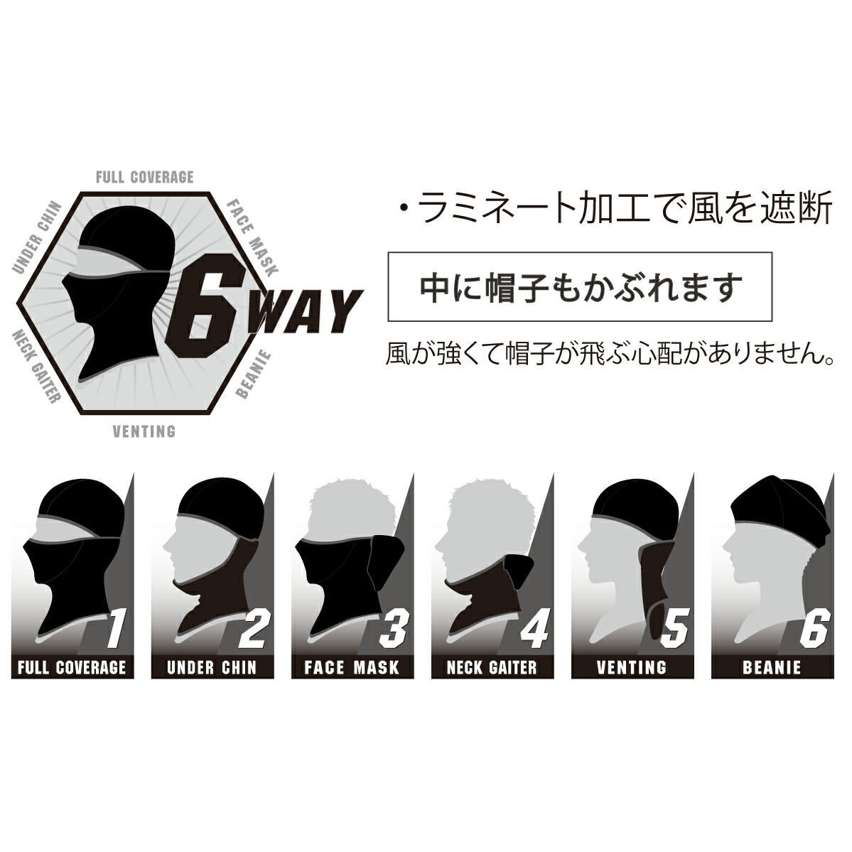 TS DESIGN バラクラバ 防寒 防風 フェイスマスク 6WAY フリー