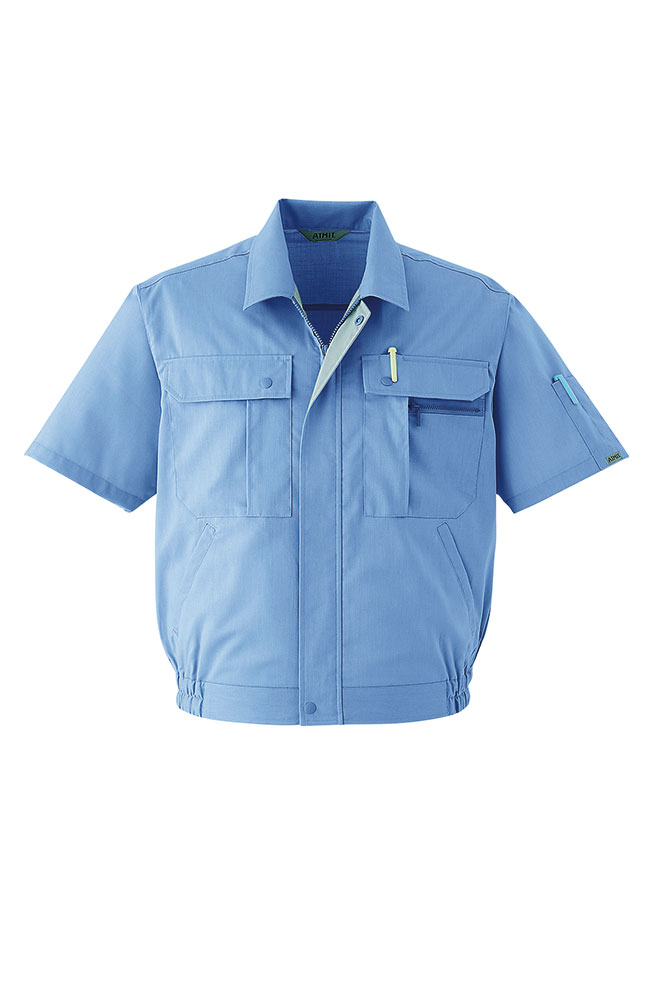 作業服 作業着 半袖ブルゾン 050 春夏用 ジャンパー メンズ 清涼素材 S〜6L ストレッチ ゆったりめ Asahicho 旭蝶繊維 | Asahicho | 02