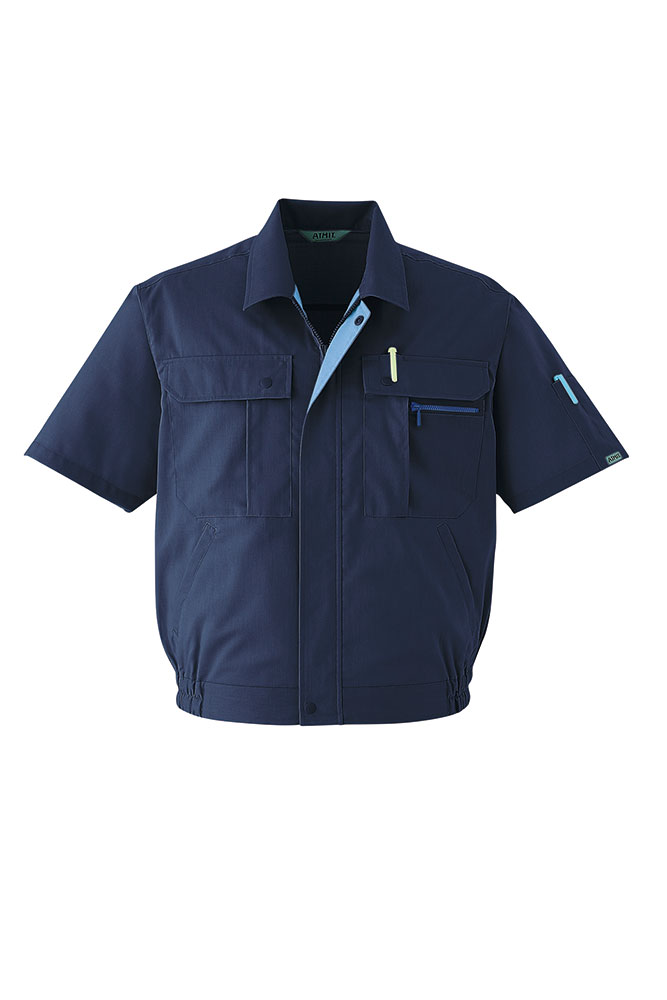 作業服 作業着 半袖ブルゾン 050 春夏用 ジャンパー メンズ 清涼素材 S〜6L ストレッチ ゆったりめ Asahicho 旭蝶繊維 | Asahicho | 03