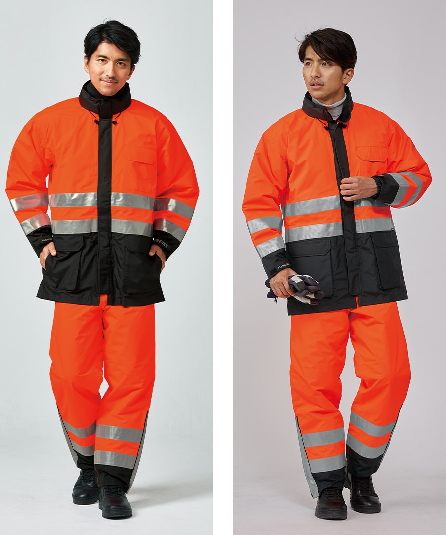 Asahicho 寒波対策 雪かき 最強防風 GORE-TEX 防寒パンツ 高視認タイプ