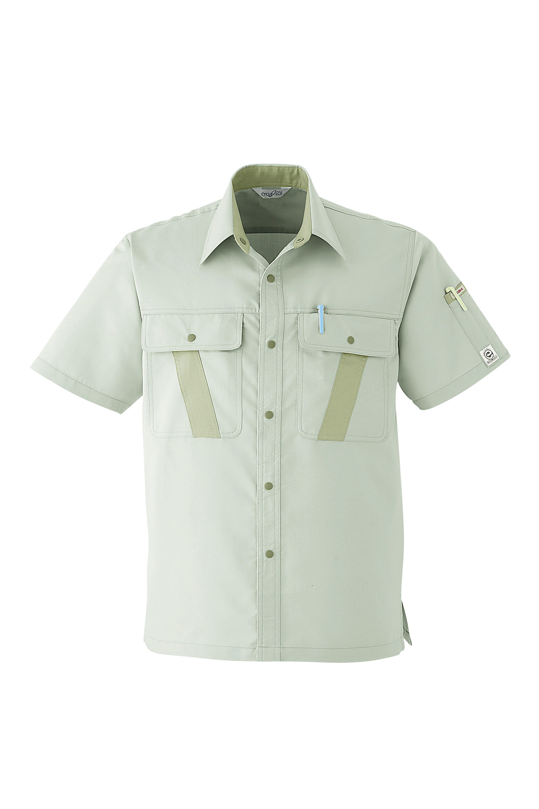 作業服 作業着 半袖シャツ E044春夏用 シャツ メンズ 帯電防止素材 エコ S〜6L 涼しい ゆったりめ Asahicho | Asahicho | 01