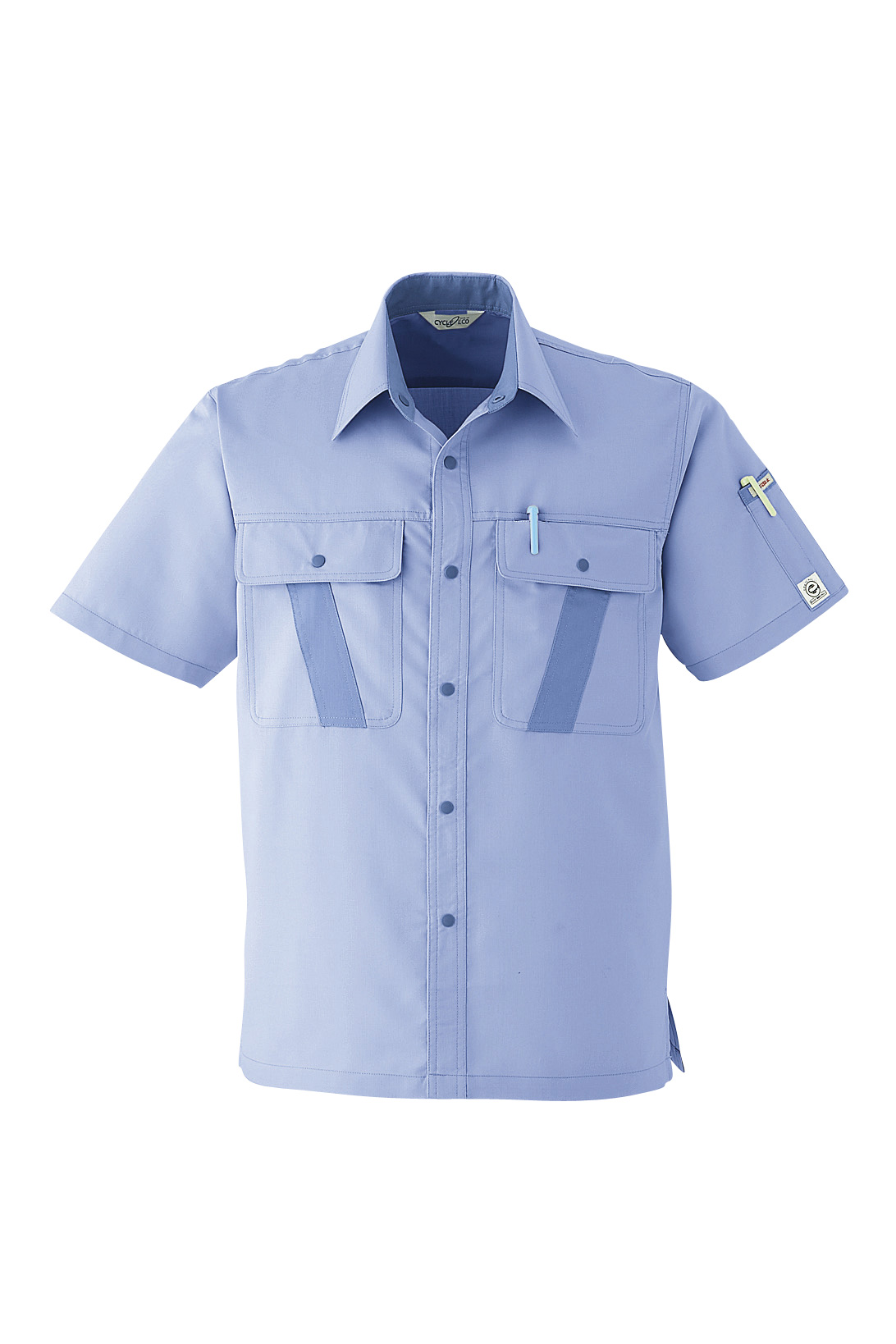 作業服 作業着 半袖シャツ E044春夏用 シャツ メンズ 帯電防止素材 エコ S〜6L 涼しい ゆったりめ Asahicho | Asahicho | 02