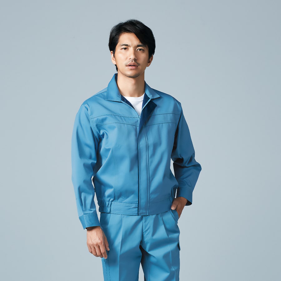 公認会計士教材フルセット Asahicho 作業服 作業着 ポケットレスブルゾンE141 秋冬用 男性
