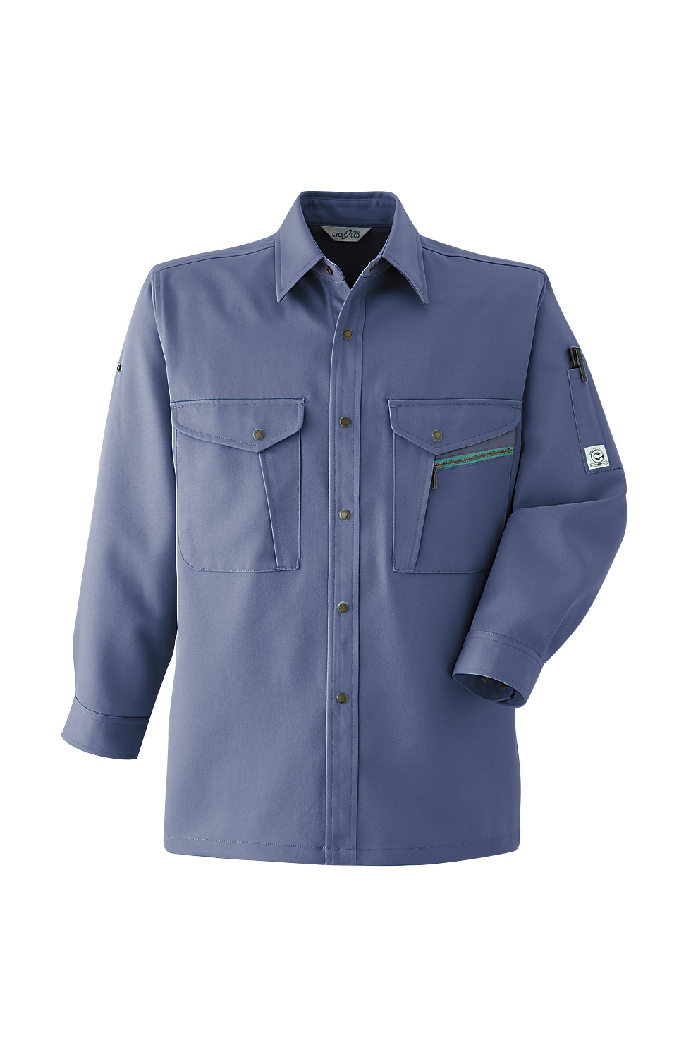 作業服 作業着 長袖シャツ E601 秋冬用 裏綿 メンズ ユニセックス 帯電防止素材 S〜6L ロールアップ ゆったりめ Asahicho | Asahicho | 05