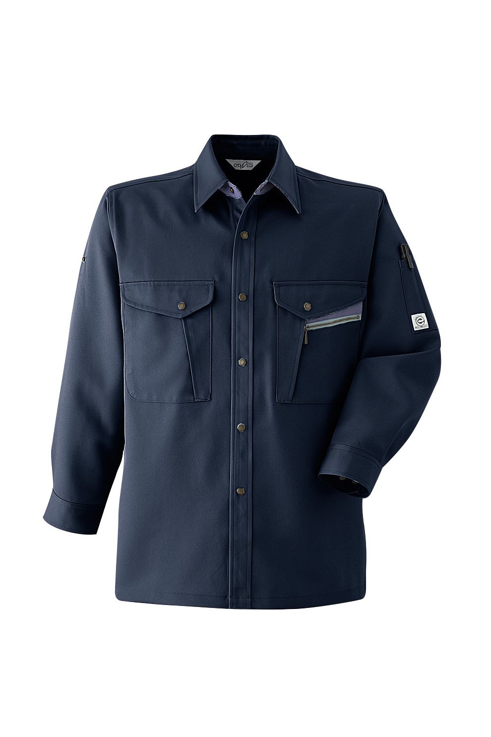 作業服 作業着 長袖シャツ E601 秋冬用 裏綿 メンズ ユニセックス 帯電防止素材 S〜6L ロールアップ ゆったりめ Asahicho | Asahicho | 03