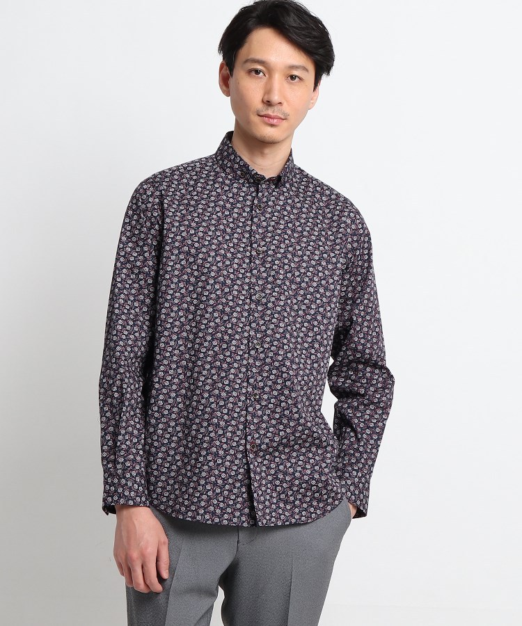 されている◰ TAKEO (株)ワールド - 通販 - PayPayモール KIKUCHI(タケオキクチ)ドットフラワー総柄シャツ WORLD ONLINE STORE のシャツ