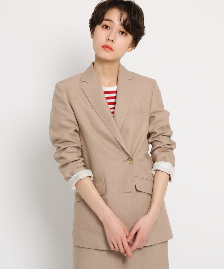 DRESSTERIOR(Ladies)(ドレステリア(レディース))通販|先染リネン テーラードジャケット(ベージュ(052))