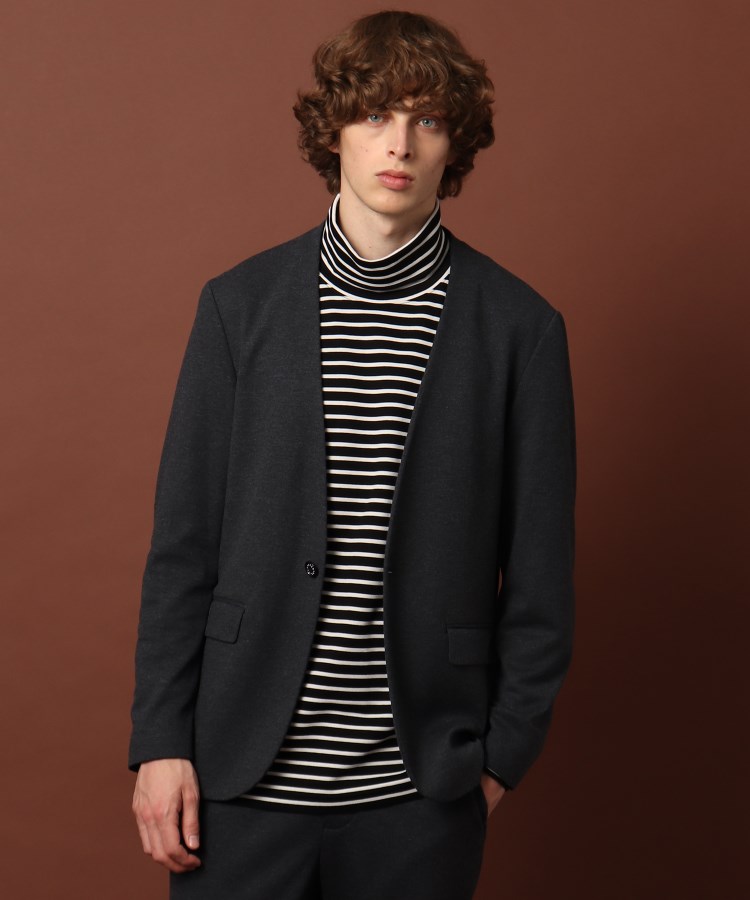 Dressterior Men ドレステリア メンズ ウールブレンド ノーカラーリラックスジャケット Brf0021 World Online Store 株 ワールド 通販 Yahoo ショッピング