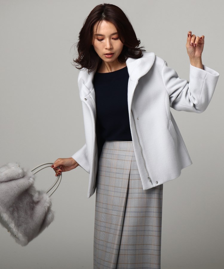 美品✳︎アンタイトル メルトンビッグカラーショートコート ショール