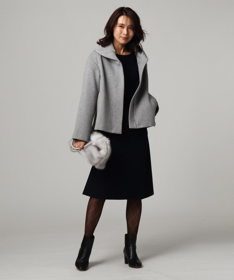 美品✳︎アンタイトル メルトンビッグカラーショートコート ショール