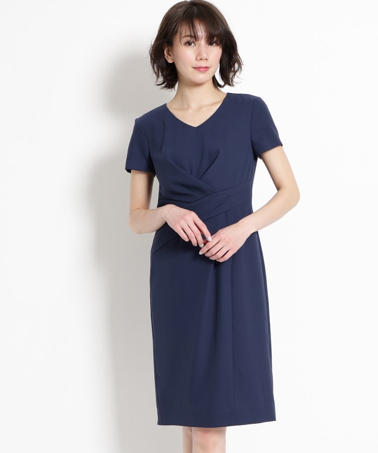 せるクロス Coup World Online Store 株 ワールド 通販 Paypayモール De Chance クードシャンス クロスタック入り半袖ワンピース ダークネイ Sanchef Com Br