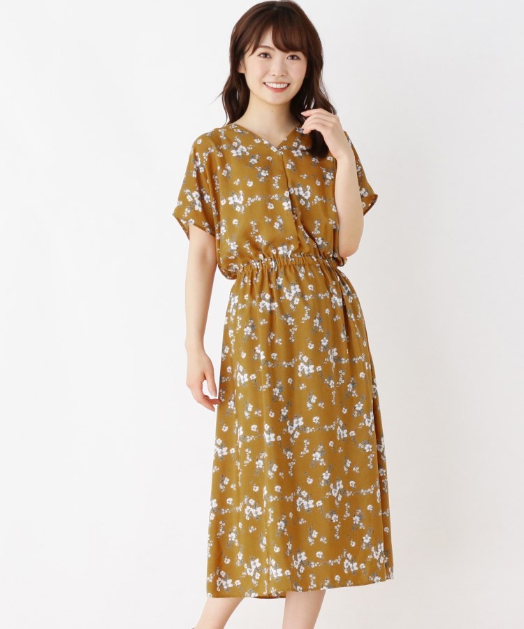 Shoo La Rue Dreskip シューラルー ドレスキップ M Ll 花柄タック入りワンピース World Online Store 株 ワールド 通販 Paypayモール