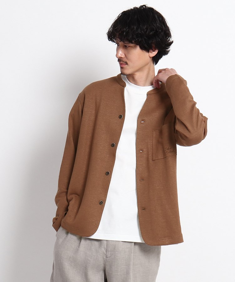 TAKEO KIKUCHI(タケオキクチ)ウォッシャブル リネン ヘンリーネック 