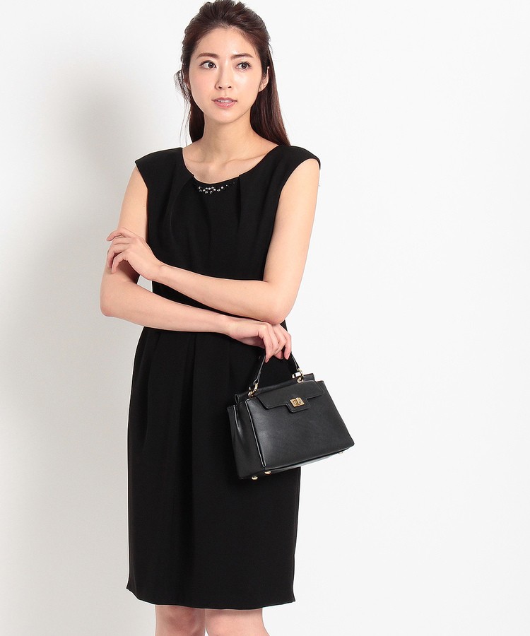 新商品 World Formal Selection ワールド フォーマル セレクション Indivi タックワンピース