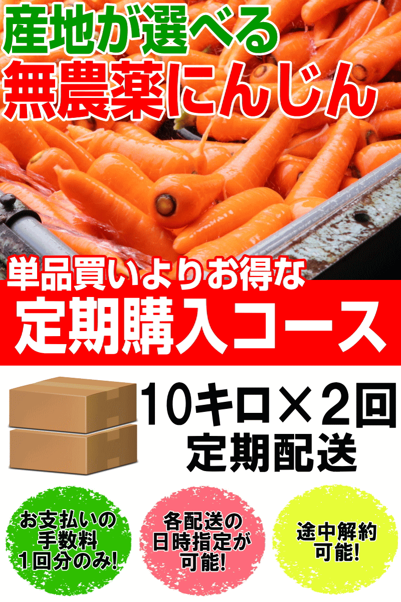 無農薬にんじん定期10キロ2回5900円