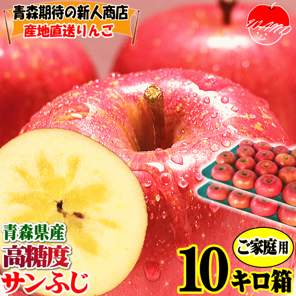 即日発送 青森 りんご 10kg箱 家庭用 高糖度サンふじ 送料無料 りんご 10キロ箱☆サンふじ 家 10kg箱 : r10 : 青森期待の新人商店  - 通販 - Yahoo!ショッピング