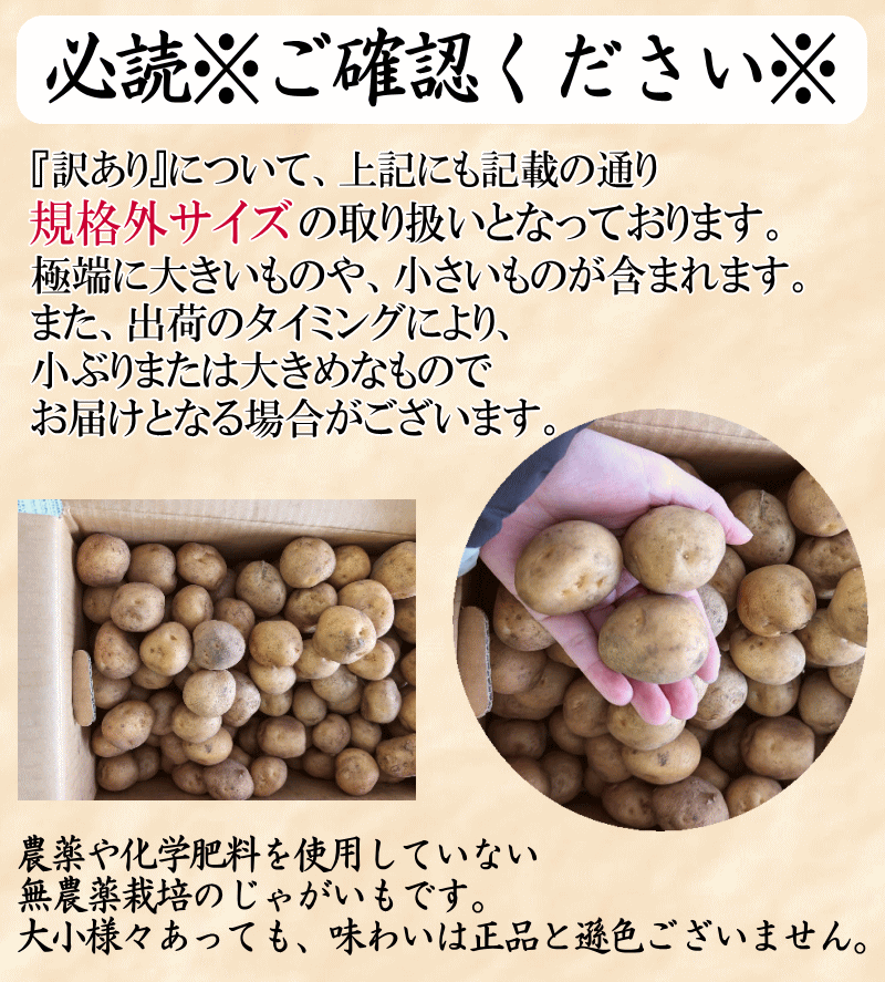 オーガニック じゃがいも 10kg 送料無料 AB品混合 岩手県産 無農薬栽培