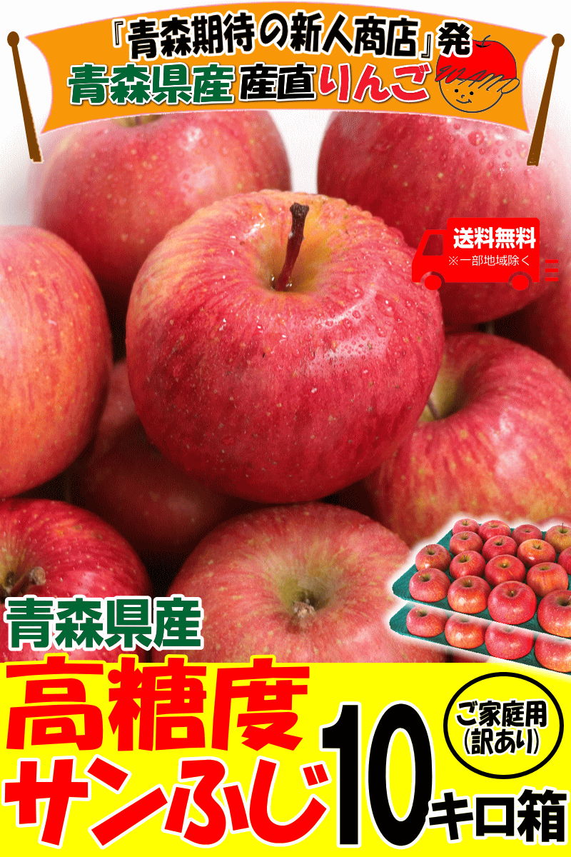 家庭用青森県産りんごサンふじ10キロ箱