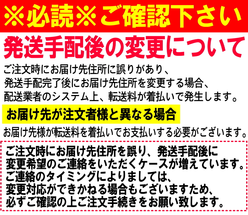 お届け先変更について