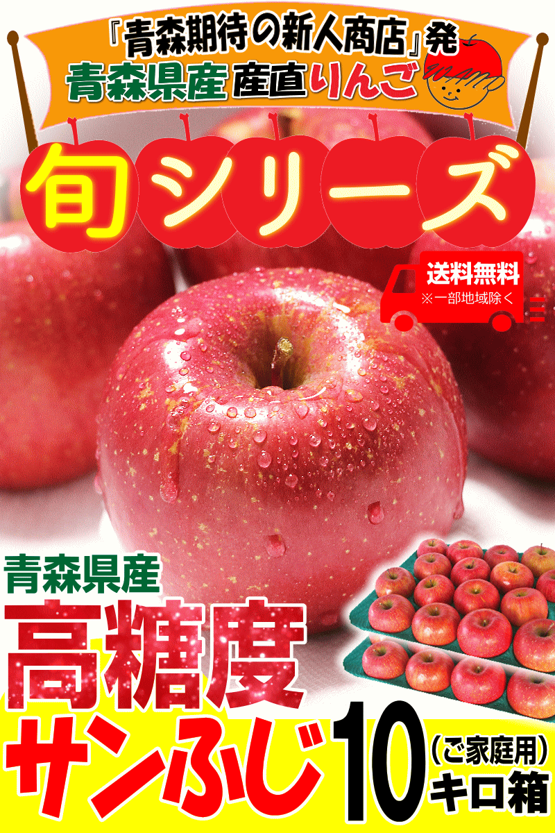 家庭用青森県産りんごサンふじ10キロ箱