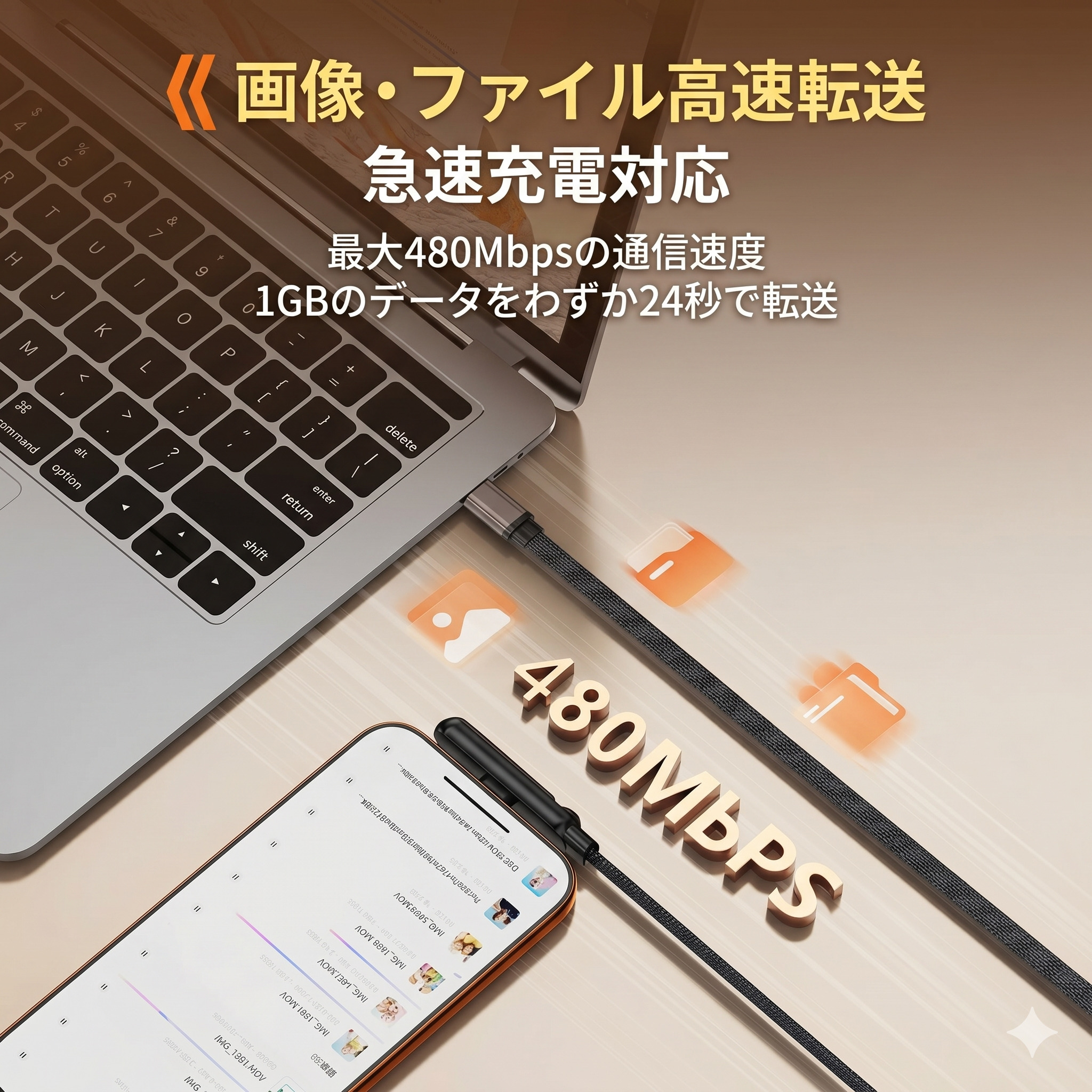 iPhone 充電ケーブル ライトニング L字 急速充電 スマホスタンド 一