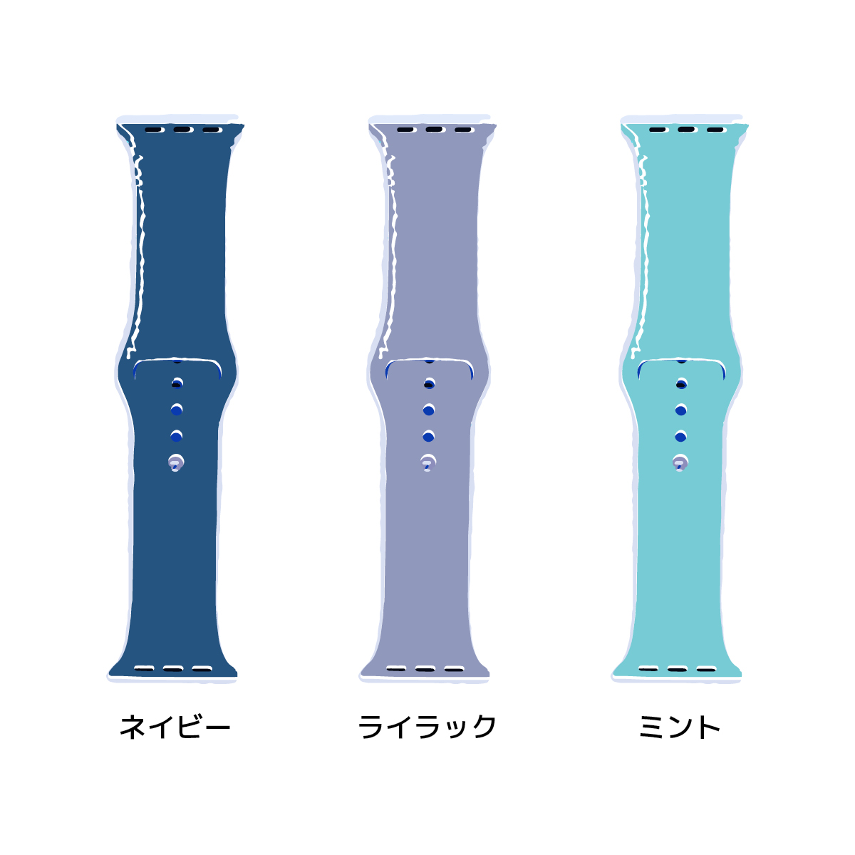 apple watch バンド シリコン 11/10/9/8/7/6/SE ピタッと精密密着 45mm