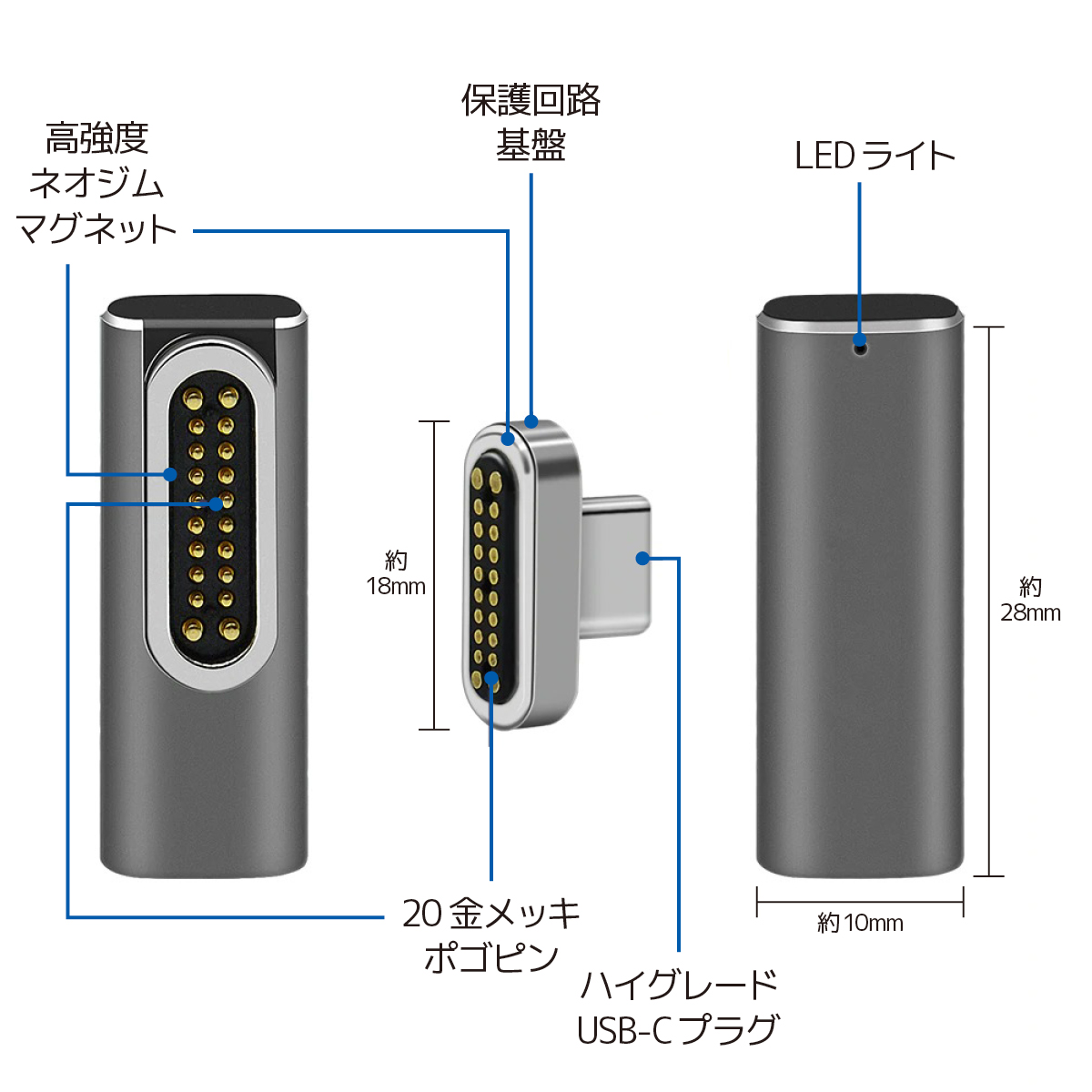 USB-C マグネットアダプター