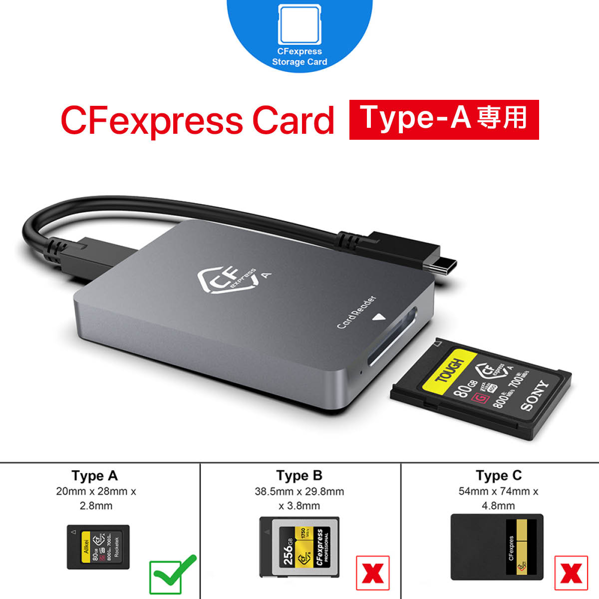 CFexpress type a SD カードリーダー 60日保証 cfカード cfカード