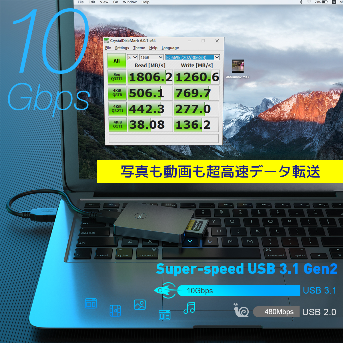 CFexpress type b カードリーダー UHS-II SD4.0 10Gbps USB3.2 GEN2 2TB TypeB ケーブル付 ポータブル アルミ 高速転送 安定伝送 | ブランド登録なし | 03